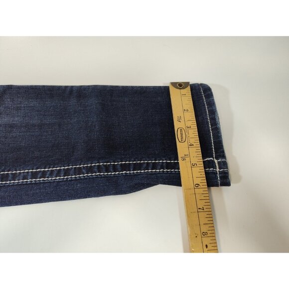 Miss Me Women's Jeans Size 26 Mid Rise Easy Skinny Embellished Pockets Dark Wash - Picture 11 of 12